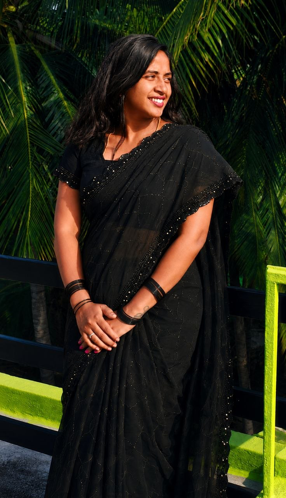 Bollywood style black sarees
